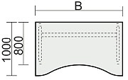 schreibtisch-4-fuss-pro-quadrat-ergonomieform-Zeichnung